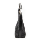 Shoulder Bag Small Zip Hobo Black Monogrammed Canvas