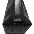 Shoulder Bag Small Zip Hobo Black Monogrammed Canvas