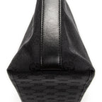 Shoulder Bag Small Zip Hobo Black Monogrammed Canvas