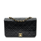 Shoulder Bag Mademoiselle Full Flap Black Quilted Lambskin Leather