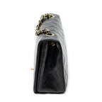 Shoulder Bag Mademoiselle Full Flap Black Quilted Lambskin Leather