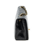 Shoulder Bag Mademoiselle Full Flap Black Quilted Lambskin Leather