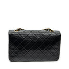 Shoulder Bag Mademoiselle Full Flap Black Quilted Lambskin Leather