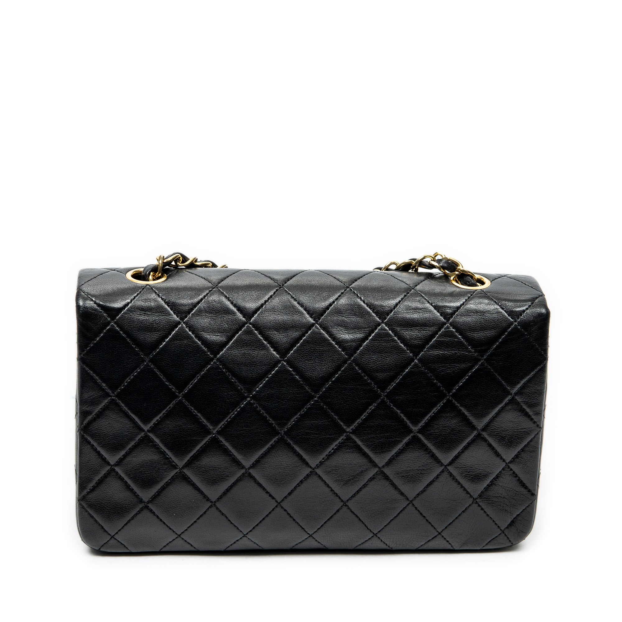 Shoulder Bag Mademoiselle Full Flap Black Quilted Lambskin Leather