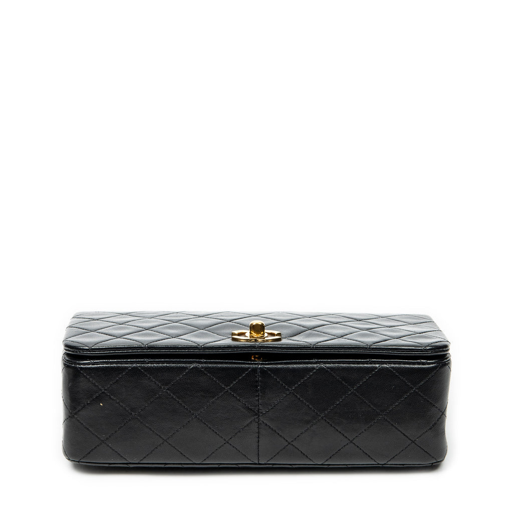 Shoulder Bag Mademoiselle Full Flap Black Quilted Lambskin Leather