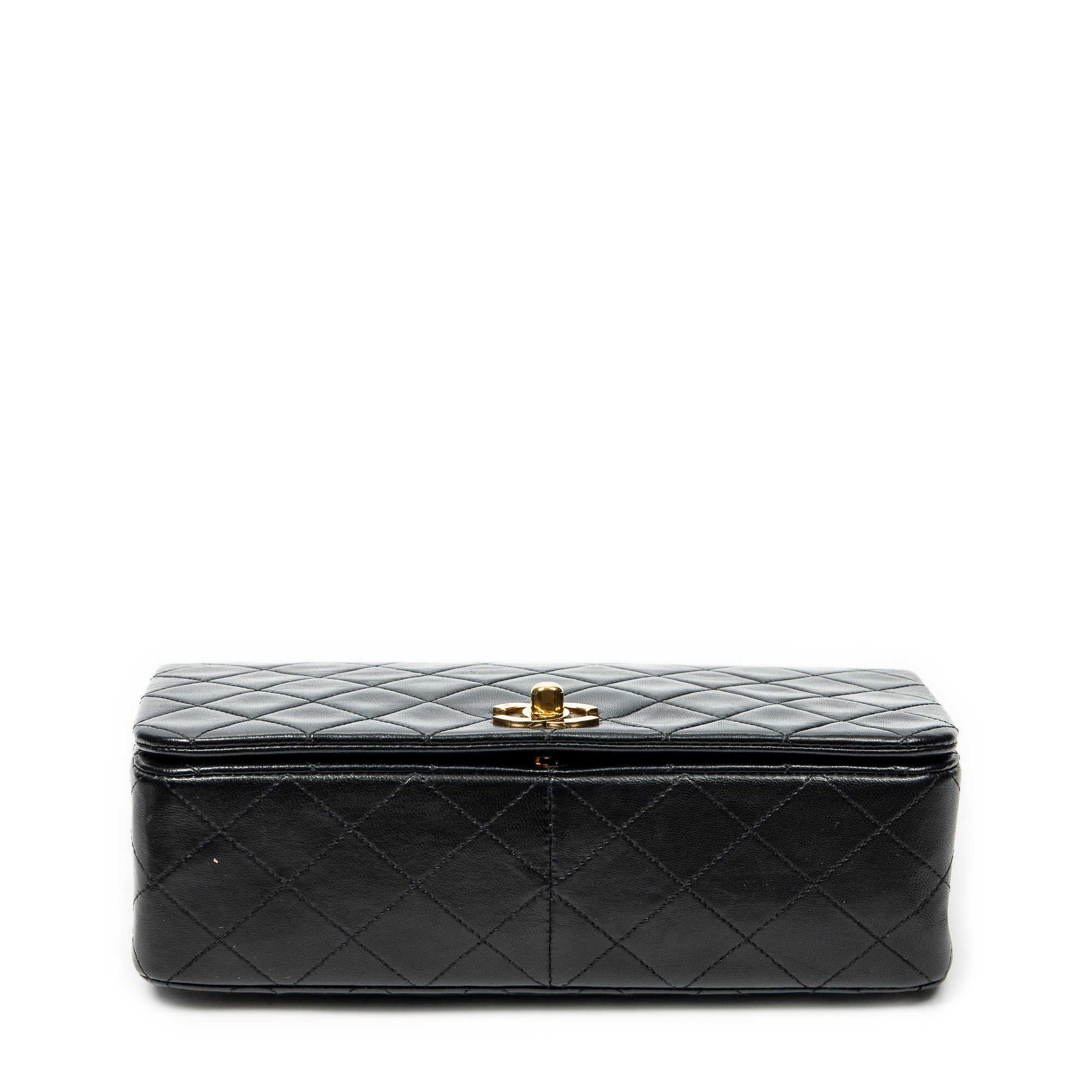 Shoulder Bag Mademoiselle Full Flap Black Quilted Lambskin Leather