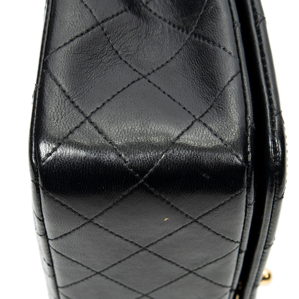 Shoulder Bag Mademoiselle Full Flap Black Quilted Lambskin Leather