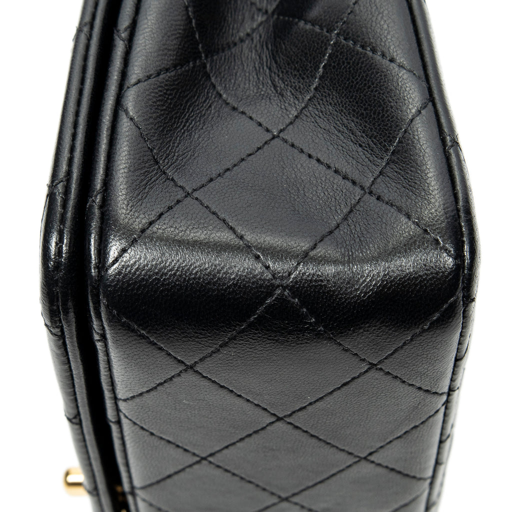 Shoulder Bag Mademoiselle Full Flap Black Quilted Lambskin Leather