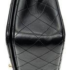 Shoulder Bag Mademoiselle Full Flap Black Quilted Lambskin Leather
