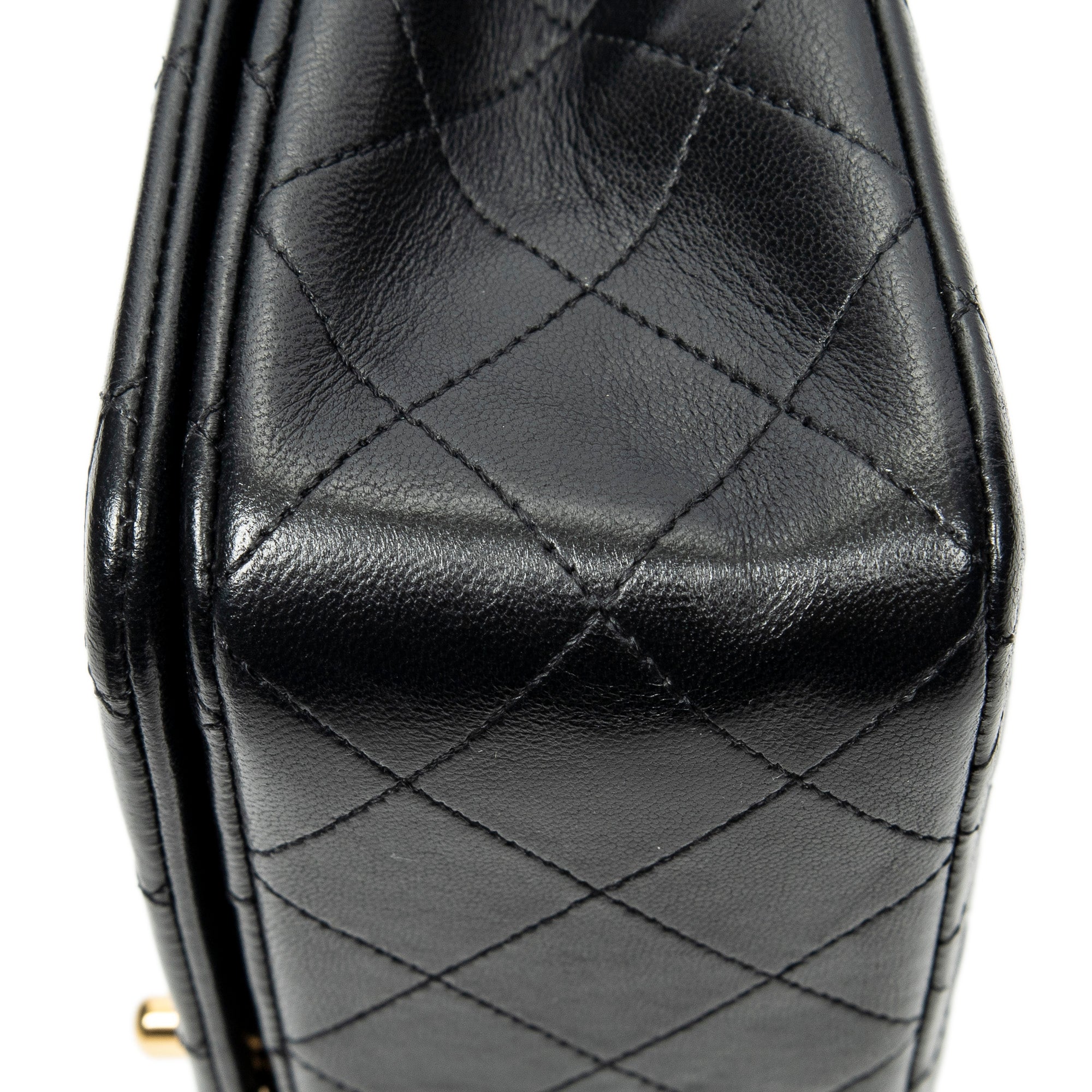 Shoulder Bag Mademoiselle Full Flap Black Quilted Lambskin Leather