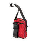 Shoulder Bag Square Pochette Crossbody Red Monogrammed Canvas