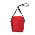 Shoulder Bag Square Pochette Crossbody Red Monogrammed Canvas