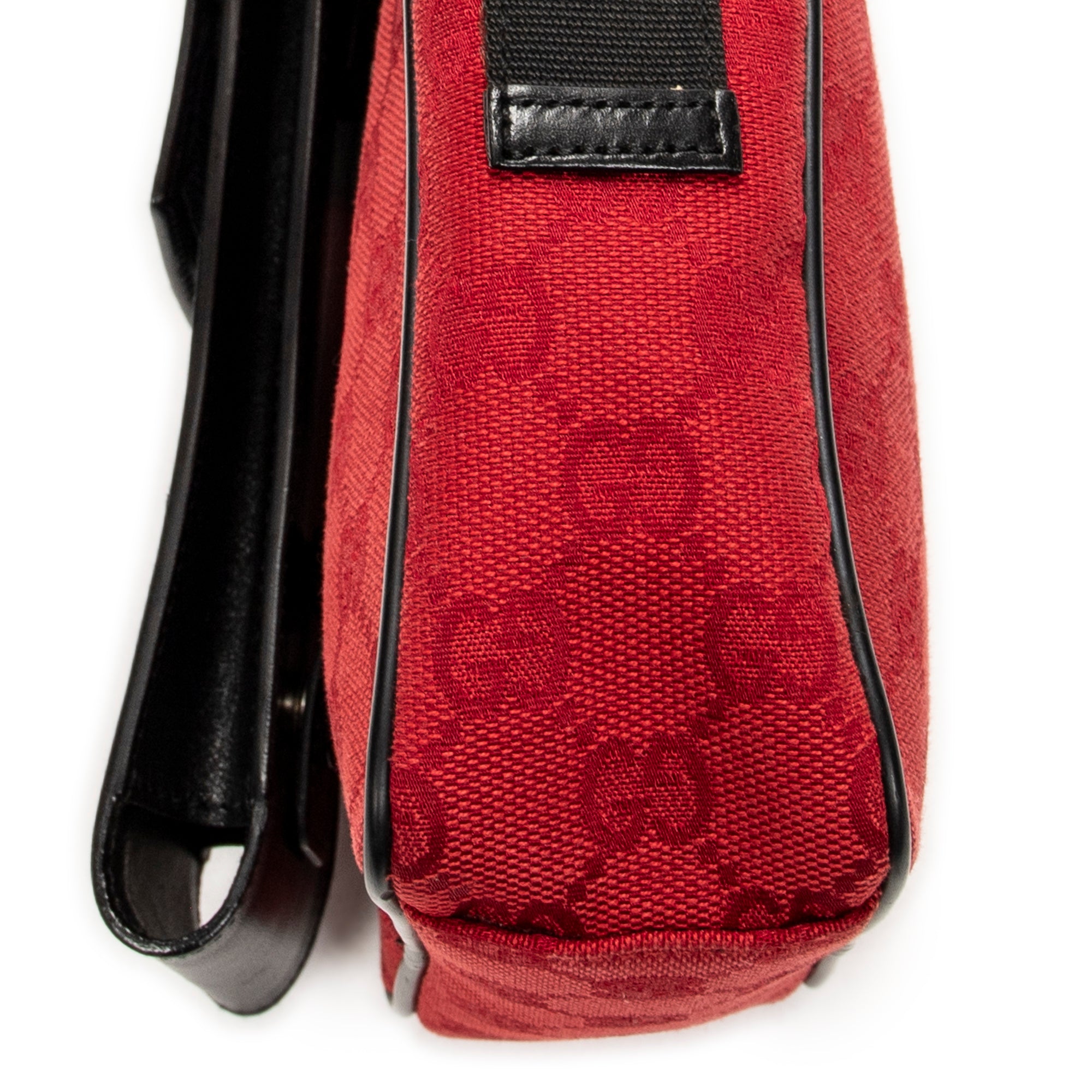 Shoulder Bag Square Pochette Crossbody Red Monogrammed Canvas