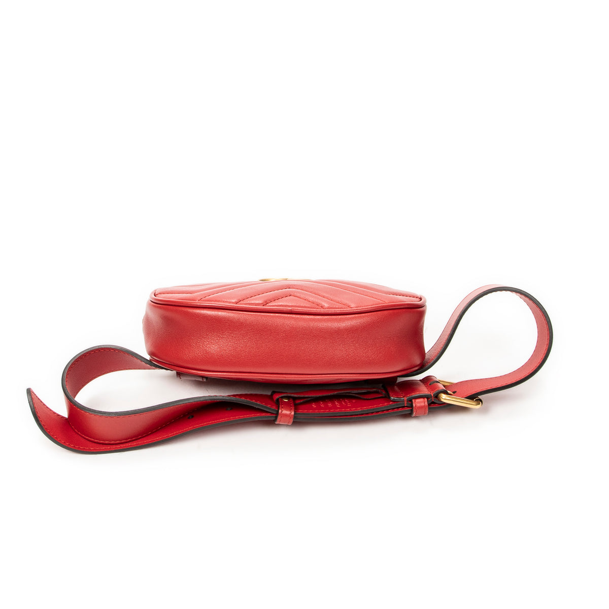 Waist Bag GG Marmont Belt Bag 85 Red Quilted Chevron Leather