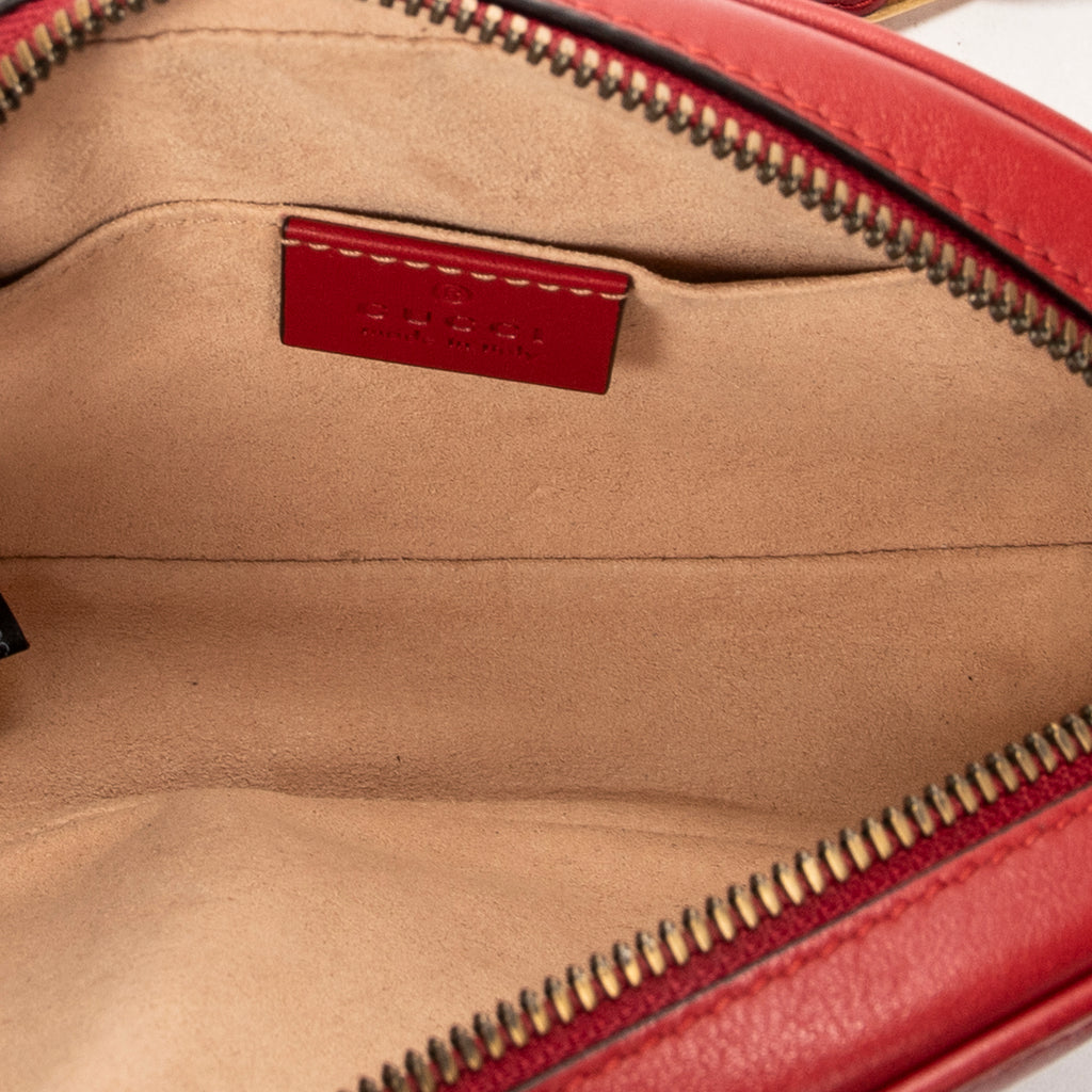 Waist Bag GG Marmont Belt Bag 85 Red Quilted Chevron Leather