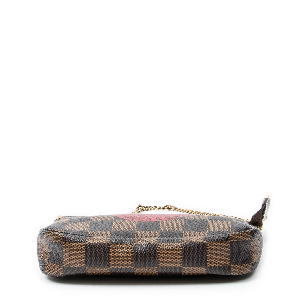 Minibolsa Pochette Accessoires Damier Ebene Complice Marrón