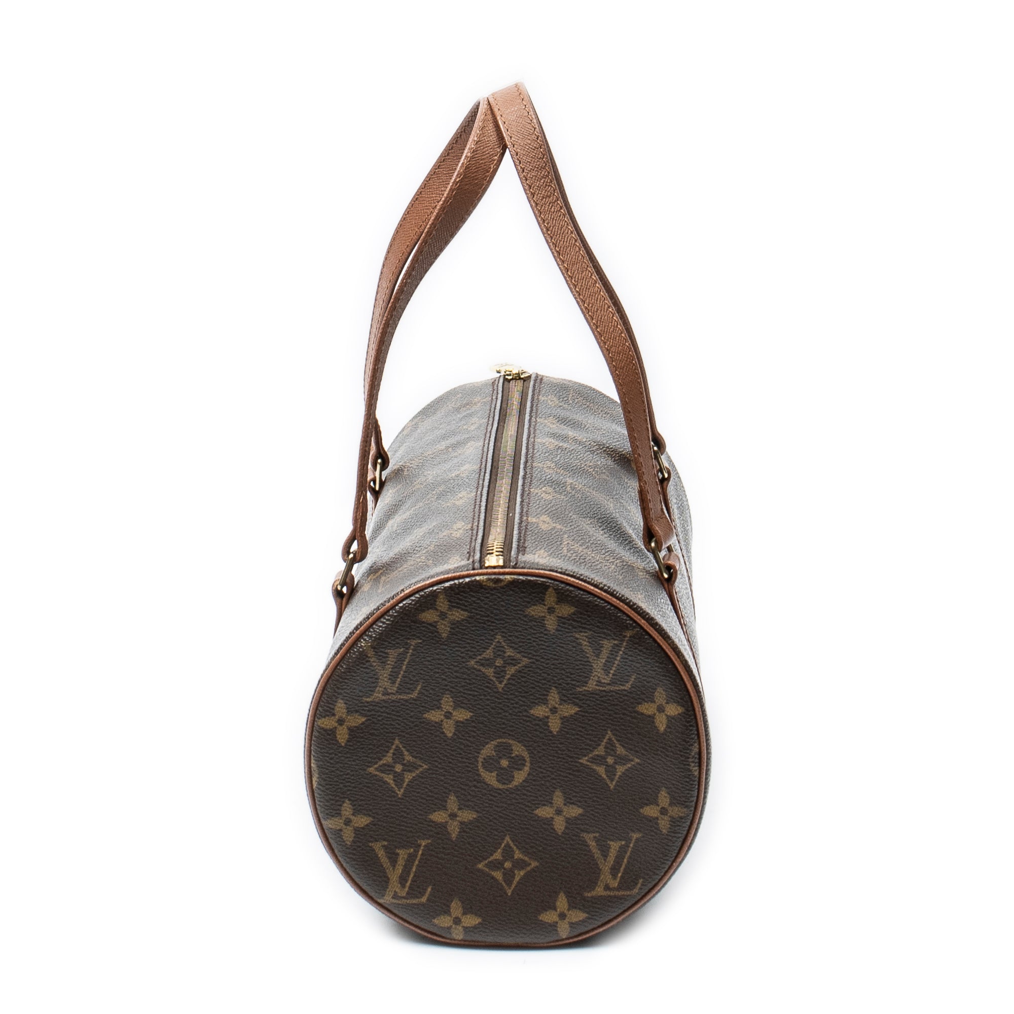 Handbag Papillon 30 Brown Monogram Canvas