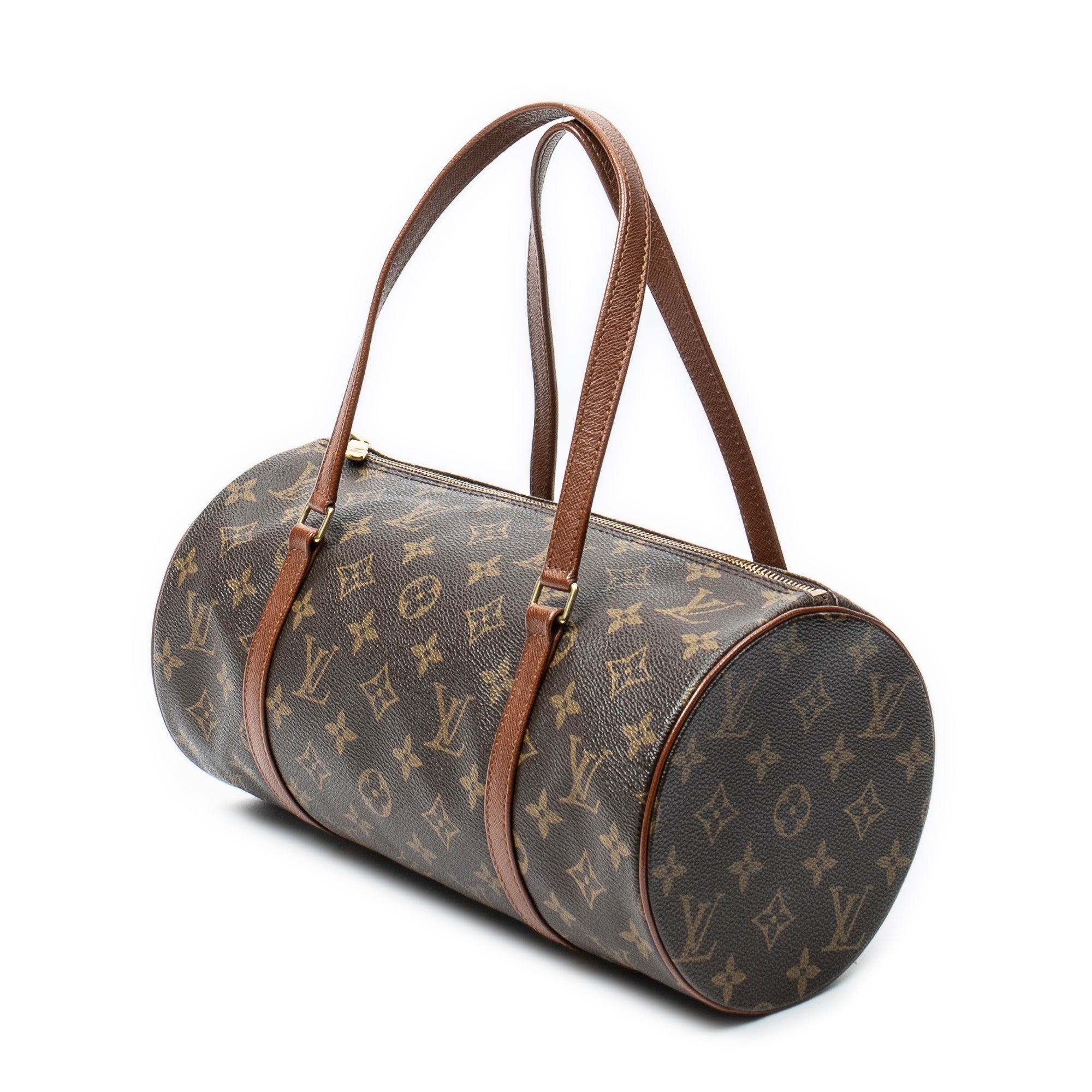 Handbag Papillon 30 Brown Monogram Canvas