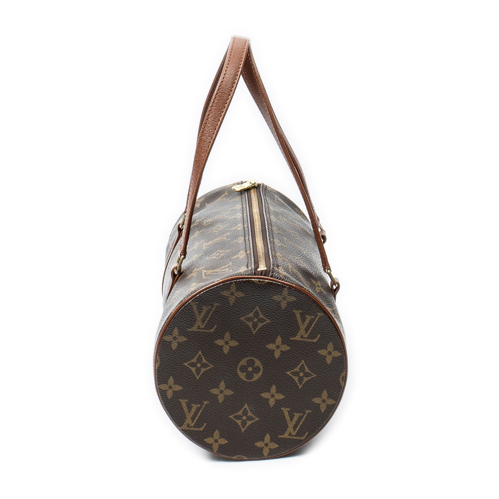 Handbag Papillon 30 Brown Monogram Canvas