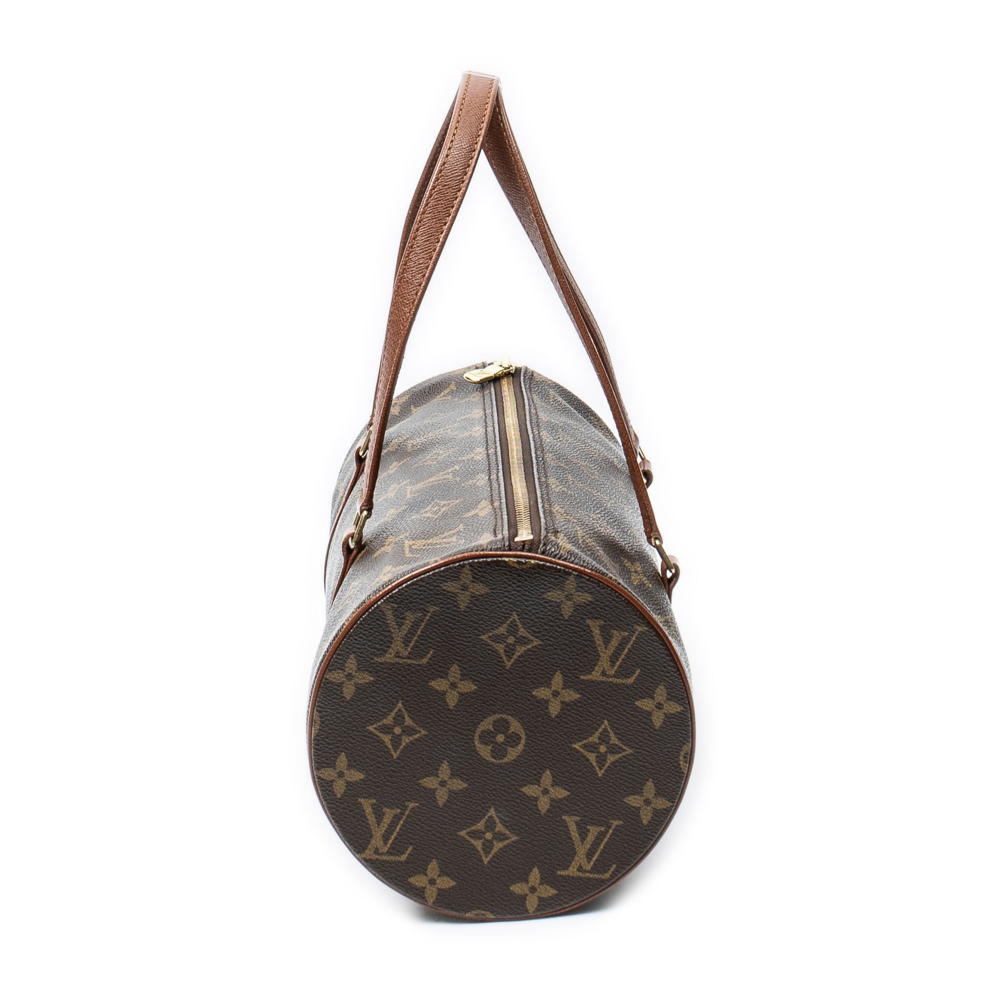 Handbag Papillon 30 Brown Monogram Canvas