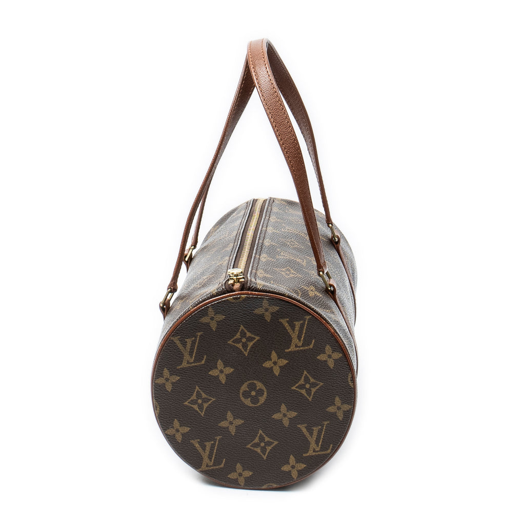 Handbag Papillon 30 Brown Monogram Canvas