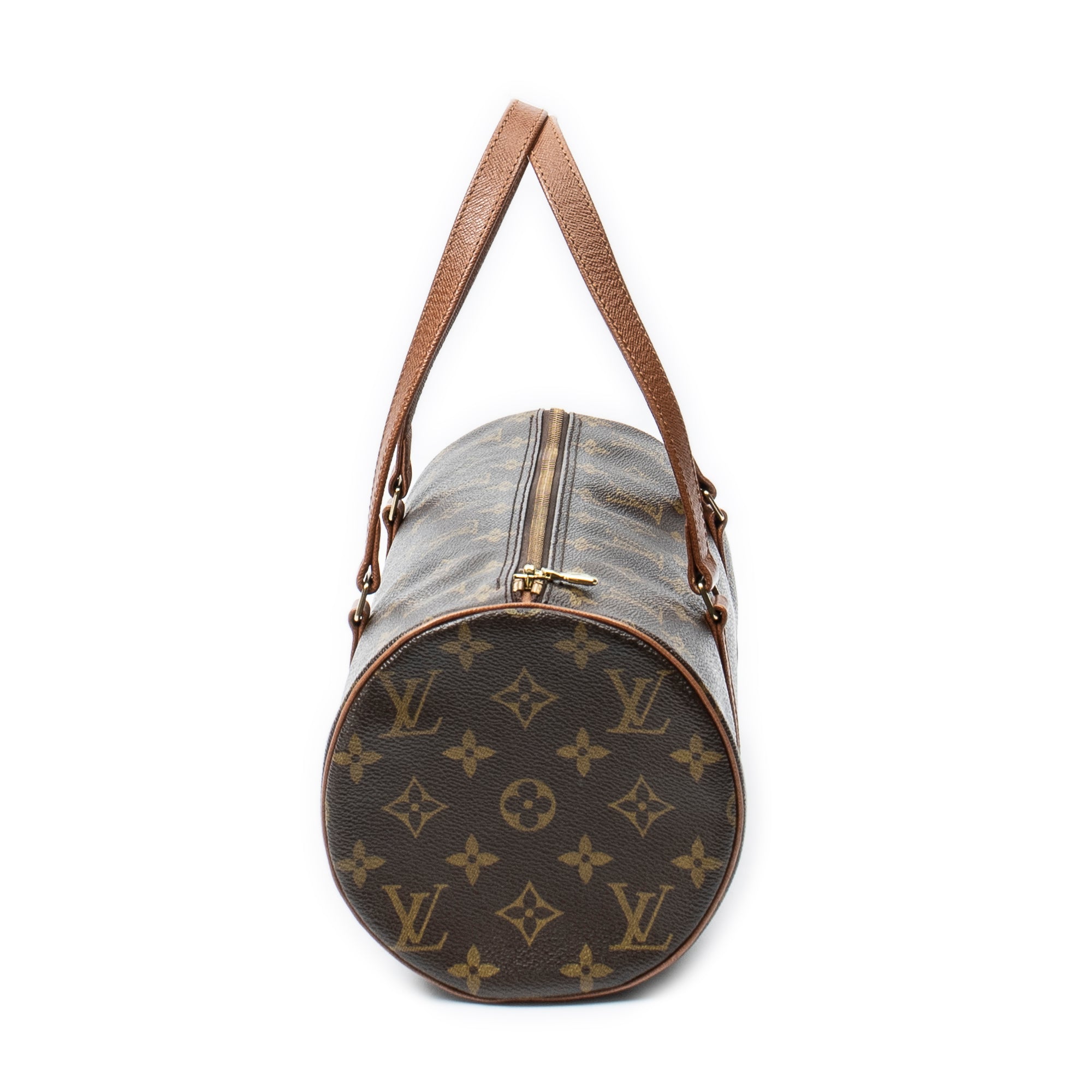 Handbag Papillon 30 Brown Monogram Canvas