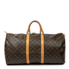 Travel Bag Keepall 55 Brown Monogram Canvas