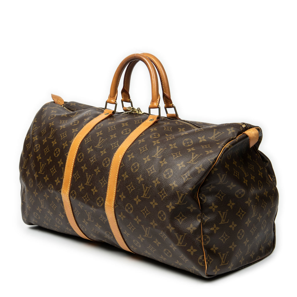 Travel Bag Keepall 55 Brown Monogram Canvas