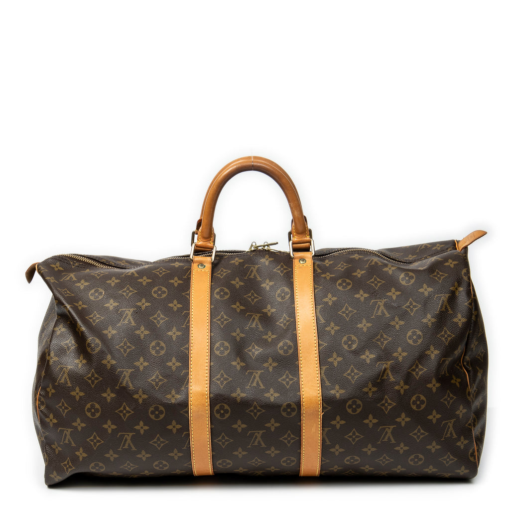 Travel Bag Keepall 55 Brown Monogram Canvas