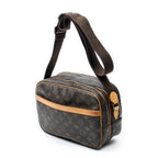 Sac Reporter PM en toile Monogram marron