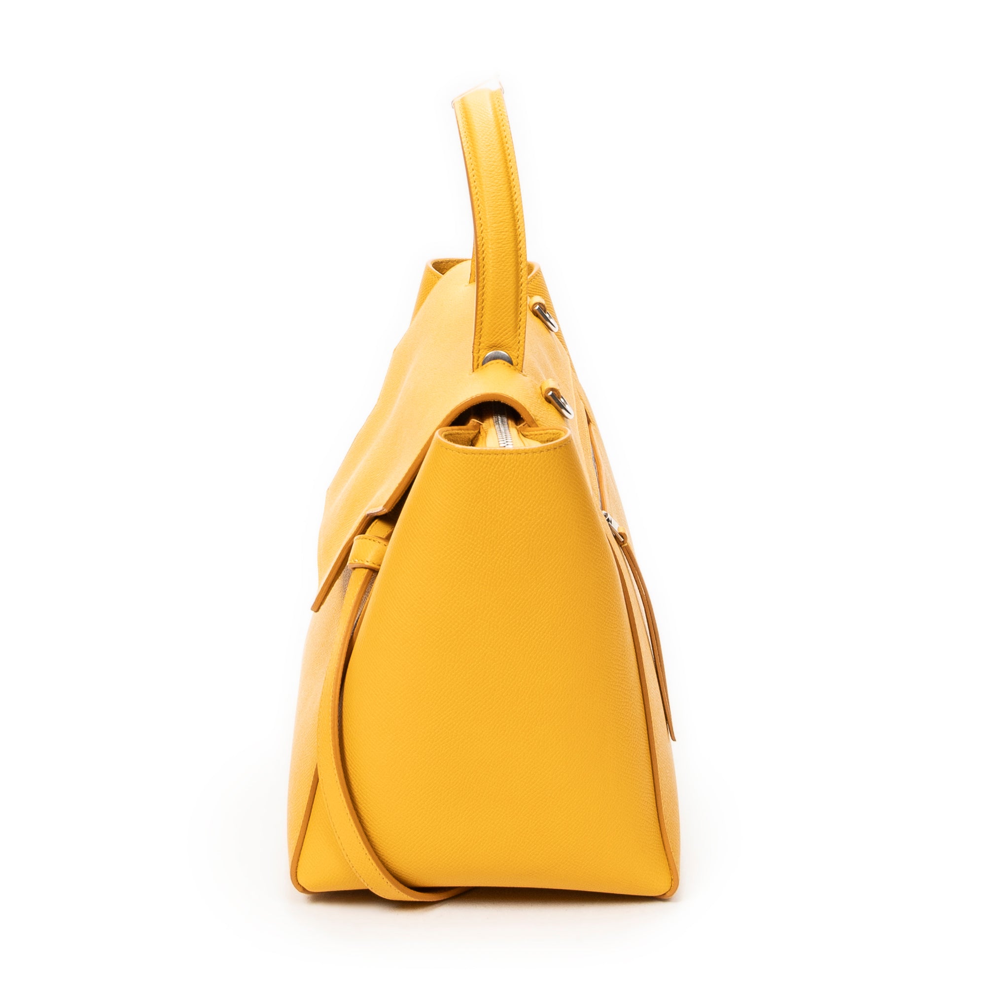 Shoulder Bag Mini Belt Bag Yellow Grained Leather