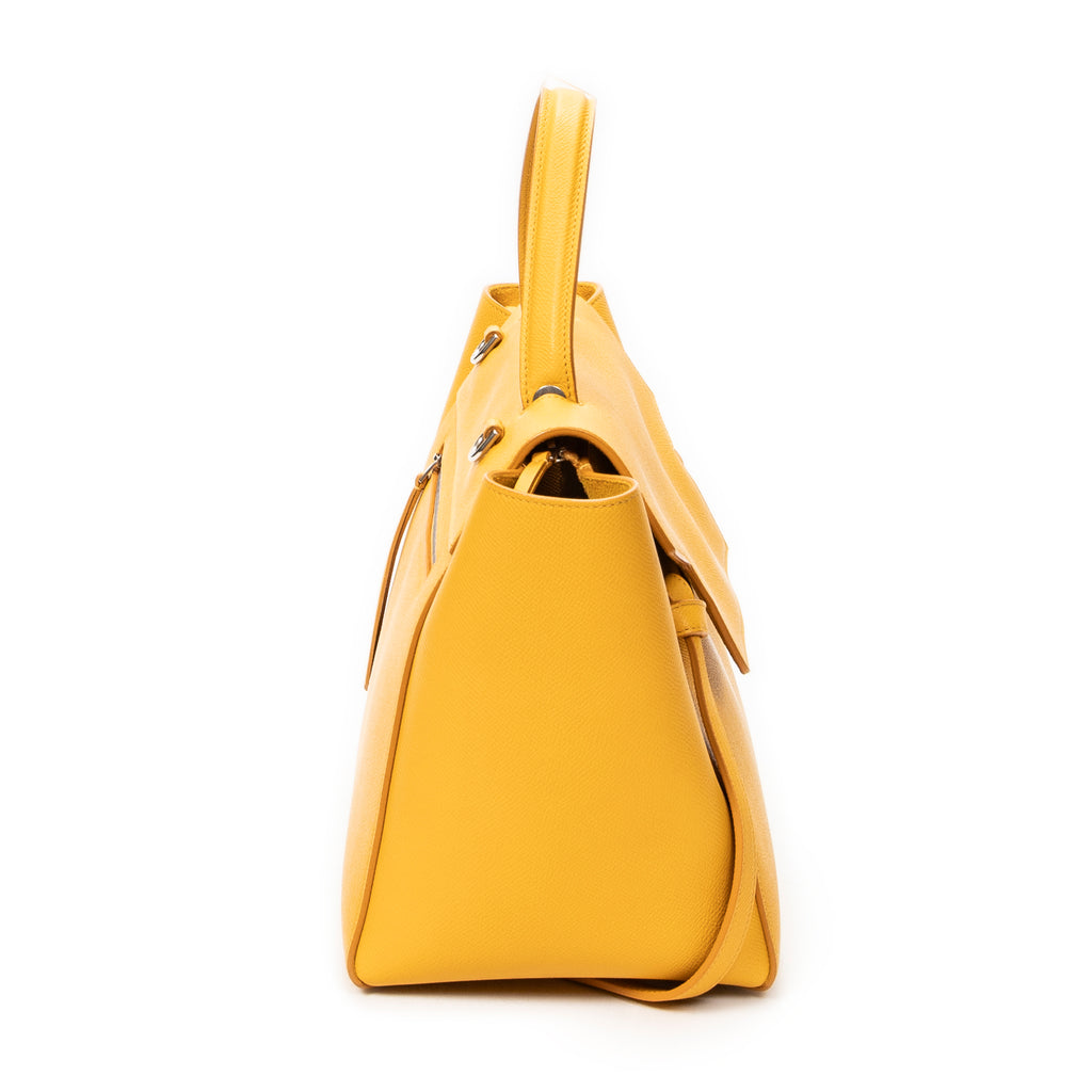 Shoulder Bag Mini Belt Bag Yellow Grained Leather