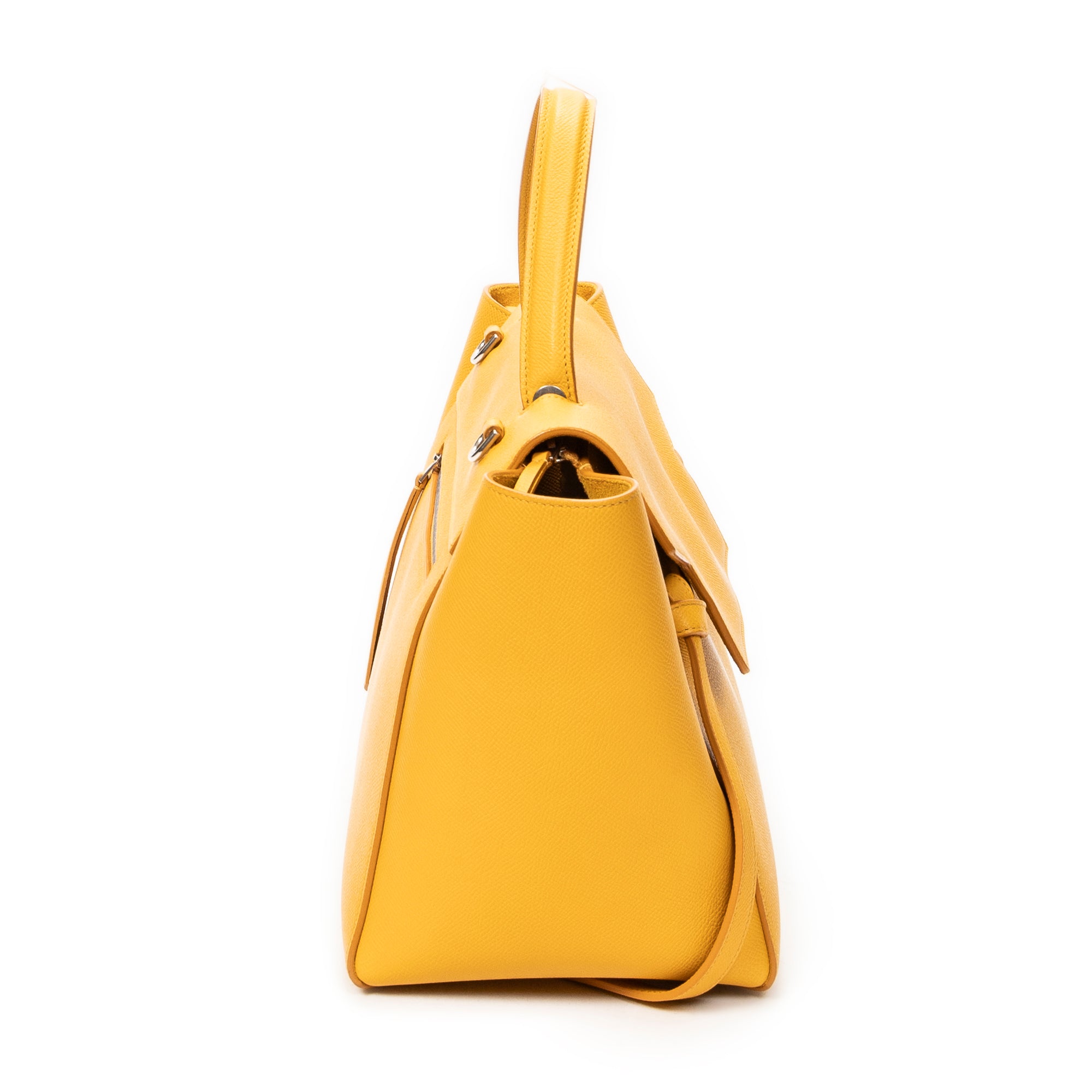 Shoulder Bag Mini Belt Bag Yellow Grained Leather