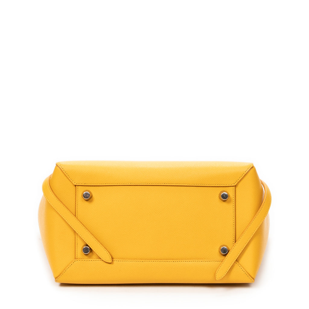 Shoulder Bag Mini Belt Bag Yellow Grained Leather
