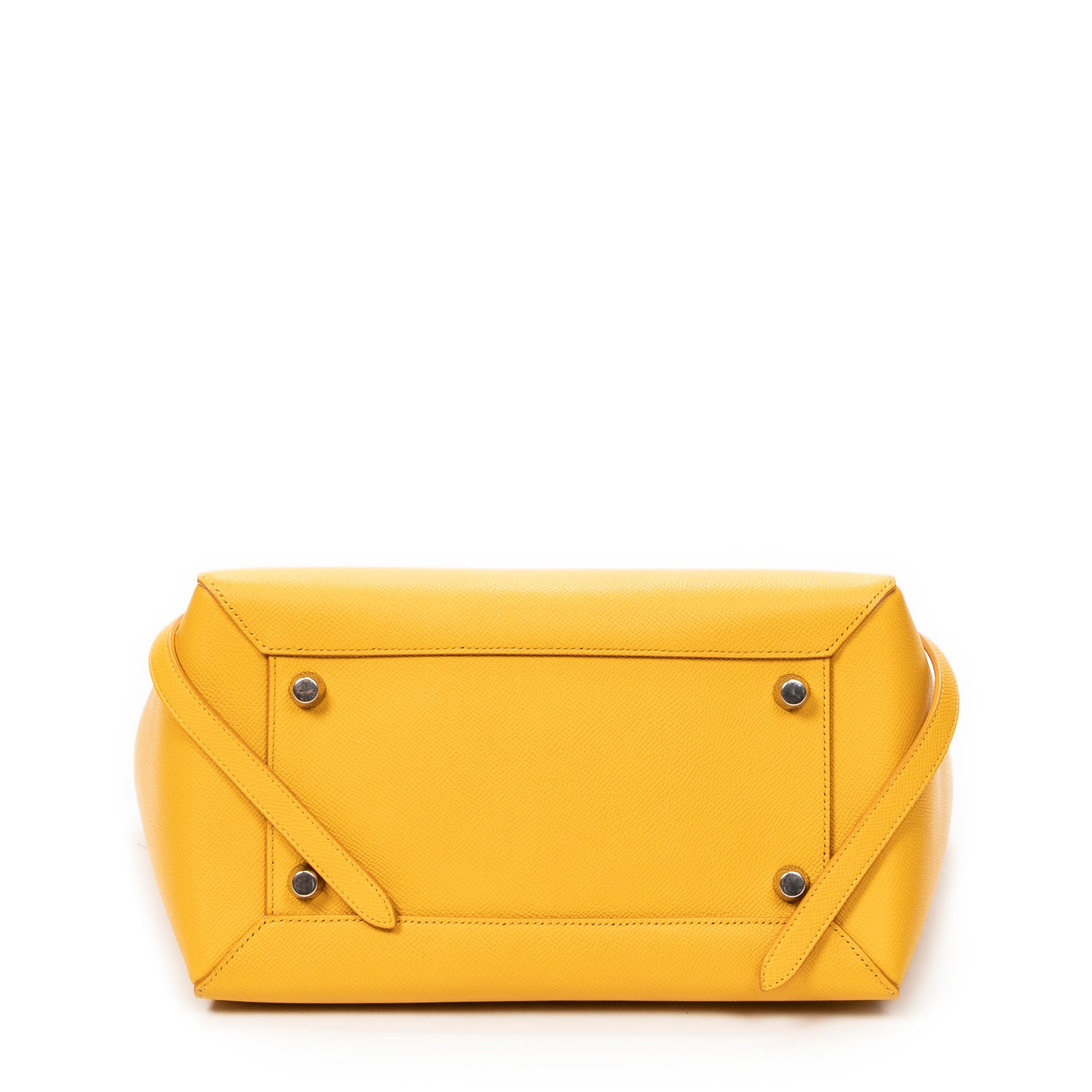 Shoulder Bag Mini Belt Bag Yellow Grained Leather