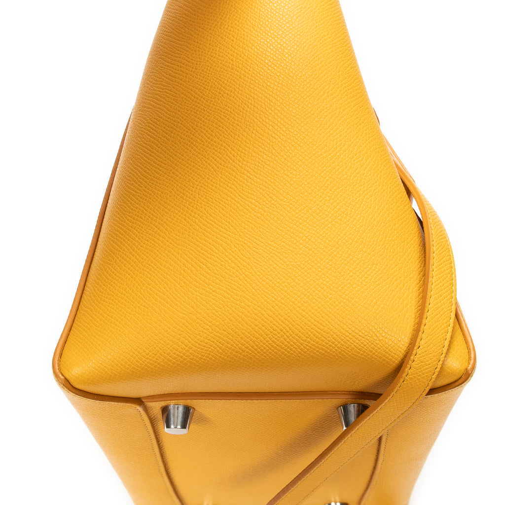 Shoulder Bag Mini Belt Bag Yellow Grained Leather