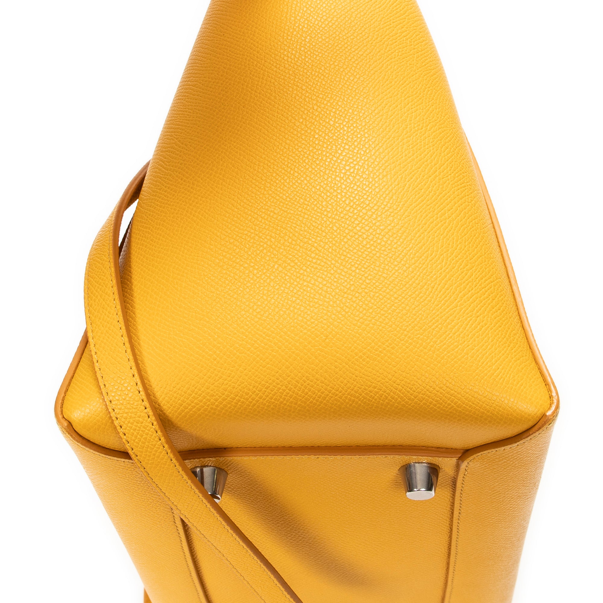 Shoulder Bag Mini Belt Bag Yellow Grained Leather