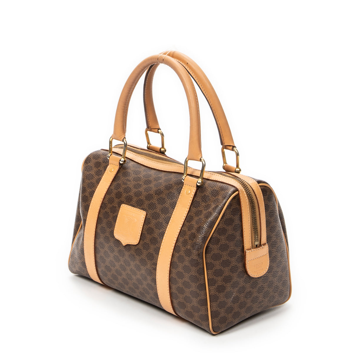 Handbag Mini Boston Beige Macadam Coated Canvas