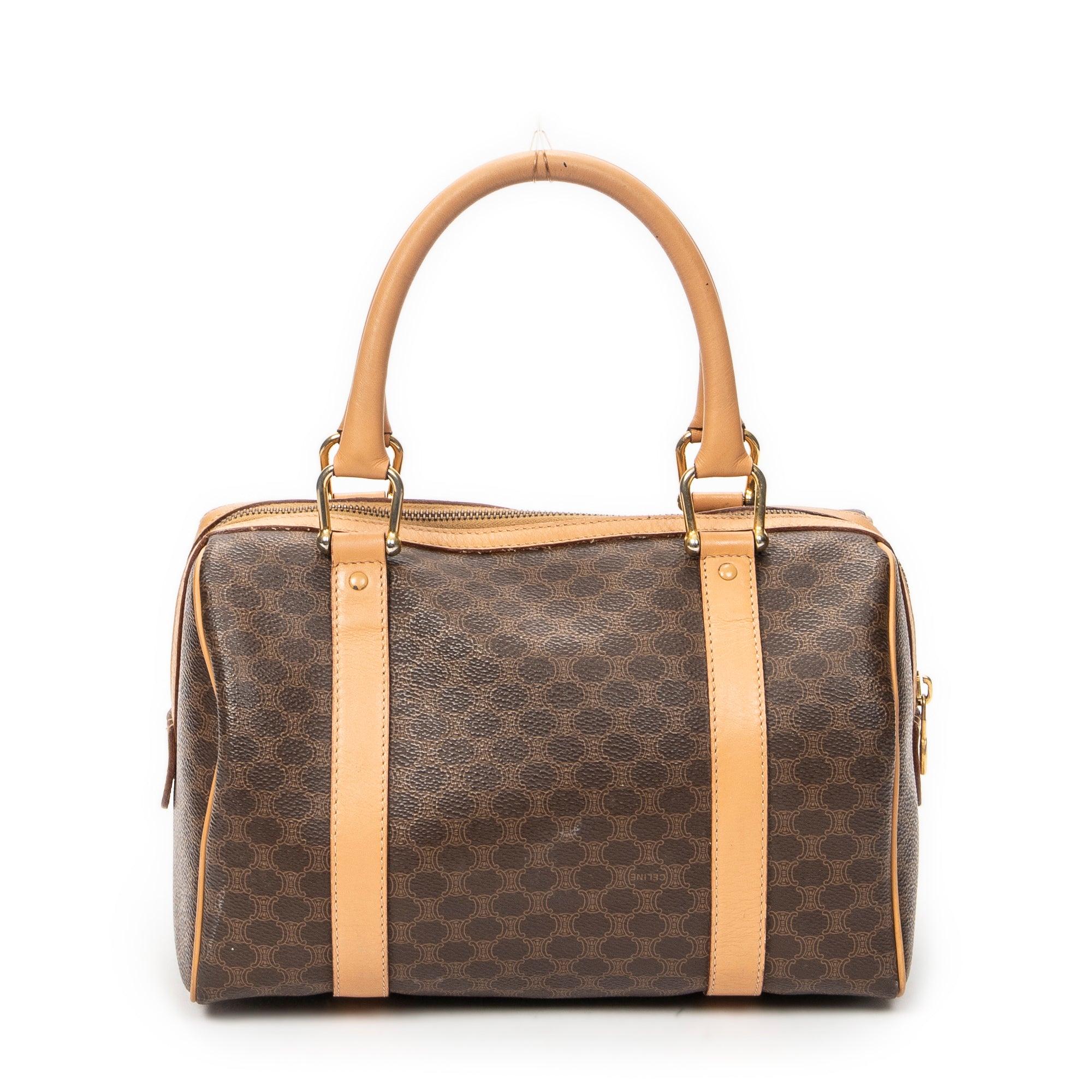Handbag Mini Boston Beige Macadam Coated Canvas