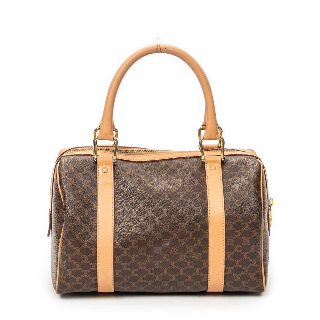 Handbag Mini Boston Beige Macadam Coated Canvas