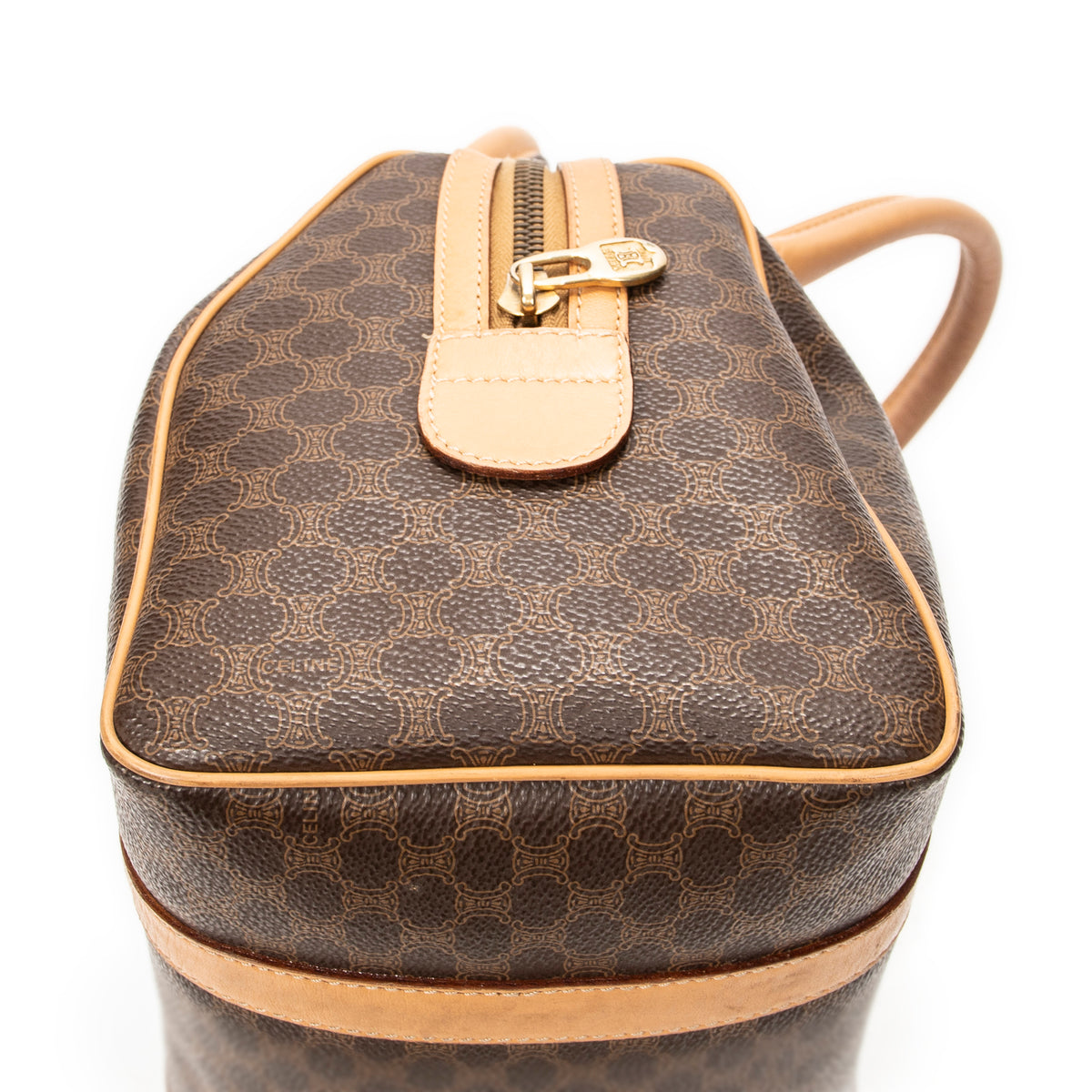 Handbag Mini Boston Beige Macadam Coated Canvas