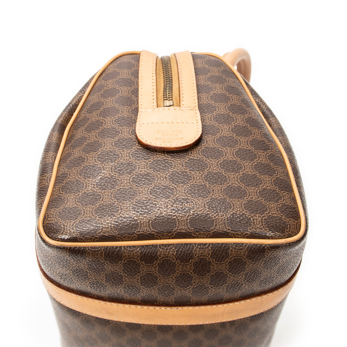 Handbag Mini Boston Beige Macadam Coated Canvas