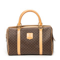 Handbag Small Boston Brown Macadam Coated Canvas