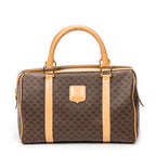 Handbag Small Boston Brown Macadam Coated Canvas