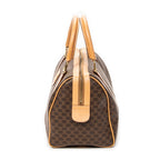 Handbag Small Boston Brown Macadam Coated Canvas
