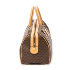 Handbag Small Boston Brown Macadam Coated Canvas