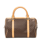 Handbag Small Boston Brown Macadam Coated Canvas