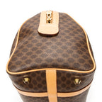 Handbag Small Boston Brown Macadam Coated Canvas