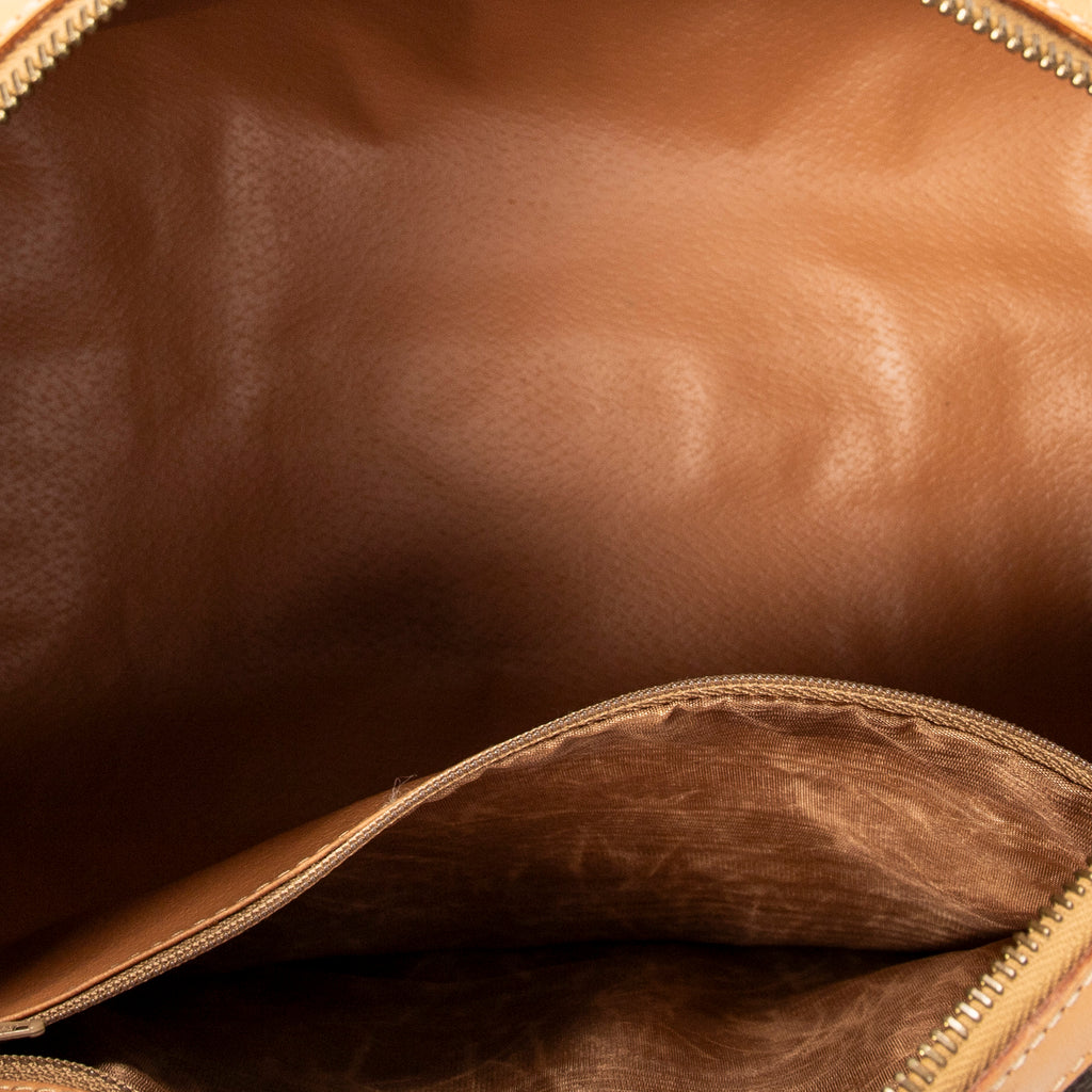 Handbag Small Boston Brown Macadam Coated Canvas