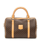 Handbag Small Boston Brown Macadam Coated Canvas